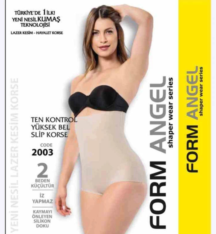 Form Angel 2003 Yüksek Bel Slip Korse - Lazer Kesim İle Şık ve Konforlu Destek